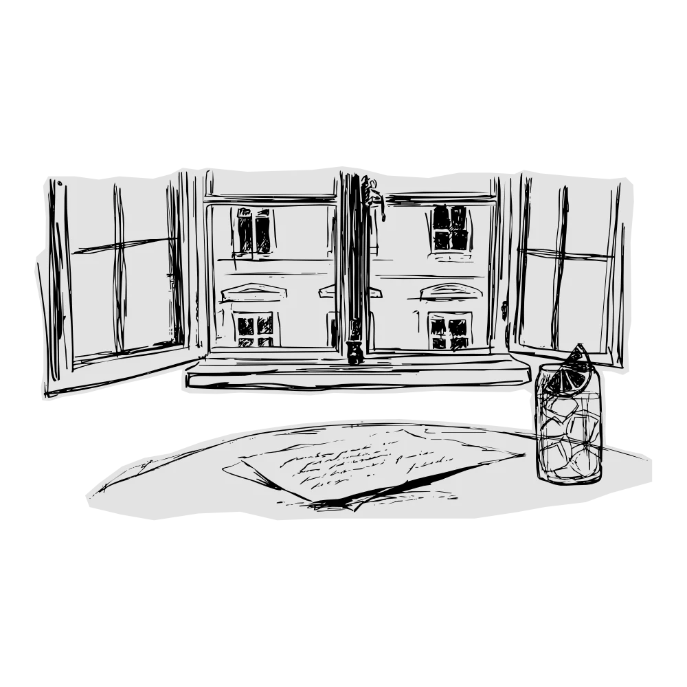 Illustration: Cocktail by the window